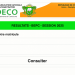 Consultation des résultats BEPC 2025 en ligne ici