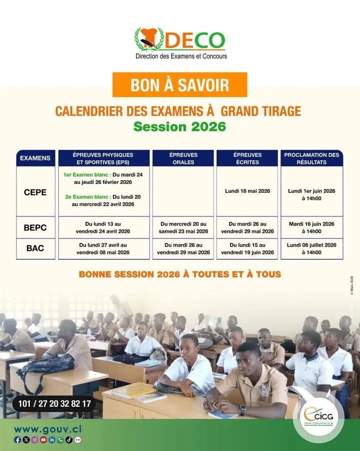 You are currently viewing Programme des examens scolaires en Côte d&rsquo;Ivoire