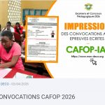 Convocation de CAFOP IA DISPONIBLES