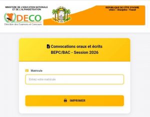 Lire la suite à propos de l’article Les convocations du CEPE, BEPC et BACCALAURÉAT, session 2026, sont disponibles Côte d&rsquo;Ivoire