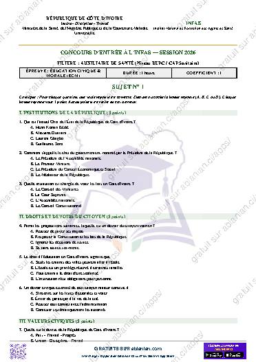 Première page : Auxiliaires de santé INFAS ECM