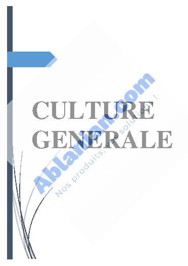 Première page : Cours culture générale ENA 1