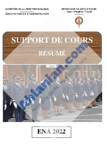 Première page : Cours 2nd tour ENA Résumés 2022