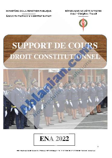 Première page : Cours ENA 2nd tour Droit constitutionnel 2022