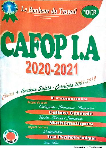 Première page : Cours CAFOP IA 2021