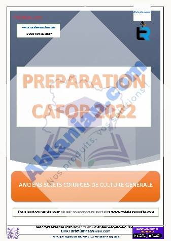 Première page : Anciens sujets CAFOP IA Culture Générale (2000 à 2021)