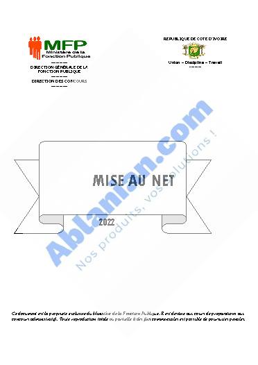 Première page : Cours Mise au net 2022