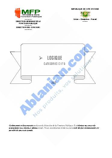 Première page : Cours Logique CAT C et D (concours niveaux BEPC et CEPE) 2022