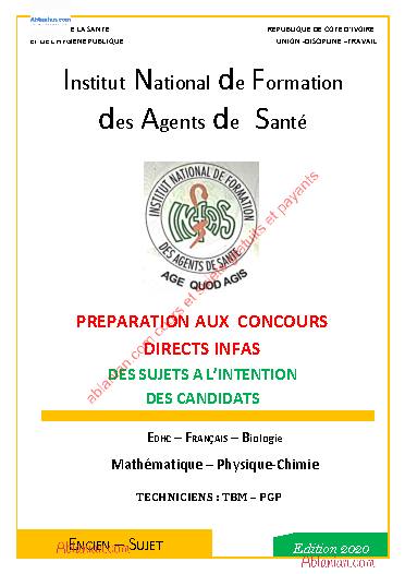 Première page : Anciens Sujets INFAS Technicien Supérieur (TBM-PGPINFAS 2020)