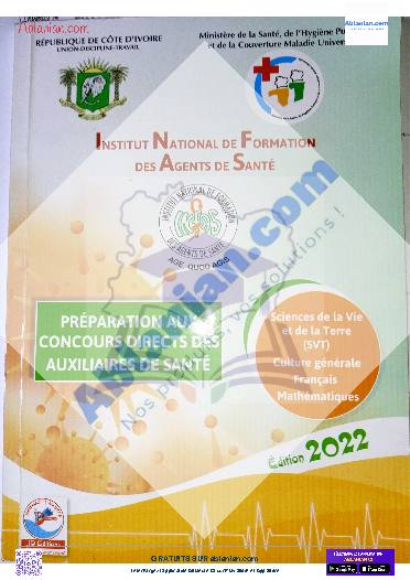 Première page : PRÉPARATION AUX CONCOURS DIRECTS DES AUXILIAIRES DE SANTÉ 2022
