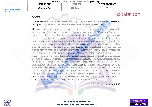 Première page : Sujet concours administratifs mise au net 2016 (pour les concours niveaux CEPE et BEPC)