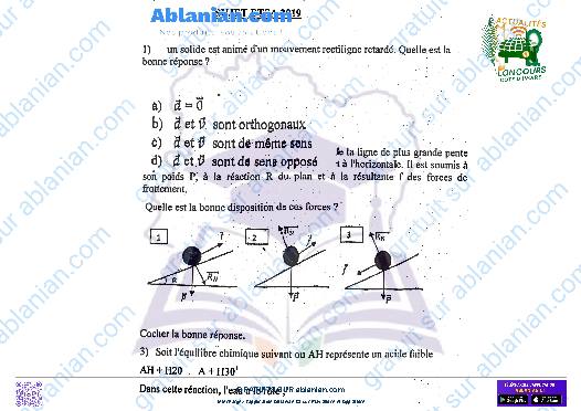 Première page : Sujets Corrigés Anciens BTS EAUX ET FORÊTS 2019 PDF
