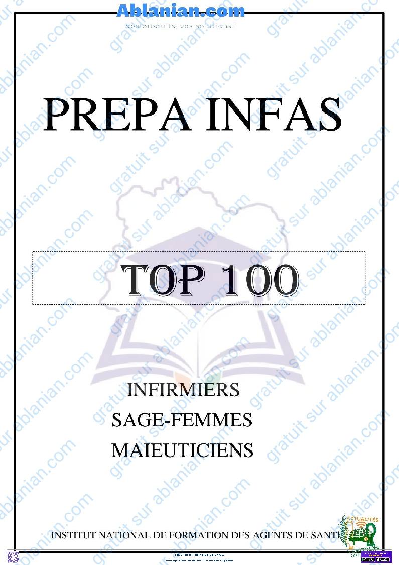 Première page : Concours INFAS, sujet type concours infirmiers sage femme 2025
