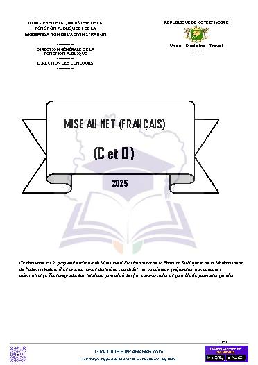Première page : Concours administratif Cours Mise au net 2025 et anciens sujets