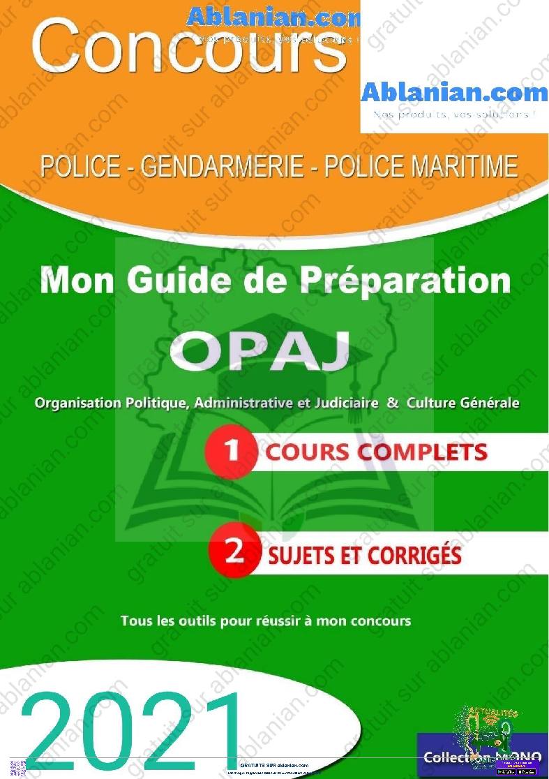 Première page : Cours Concours de Police/INFJ/concours administratifs OPAJ 2021