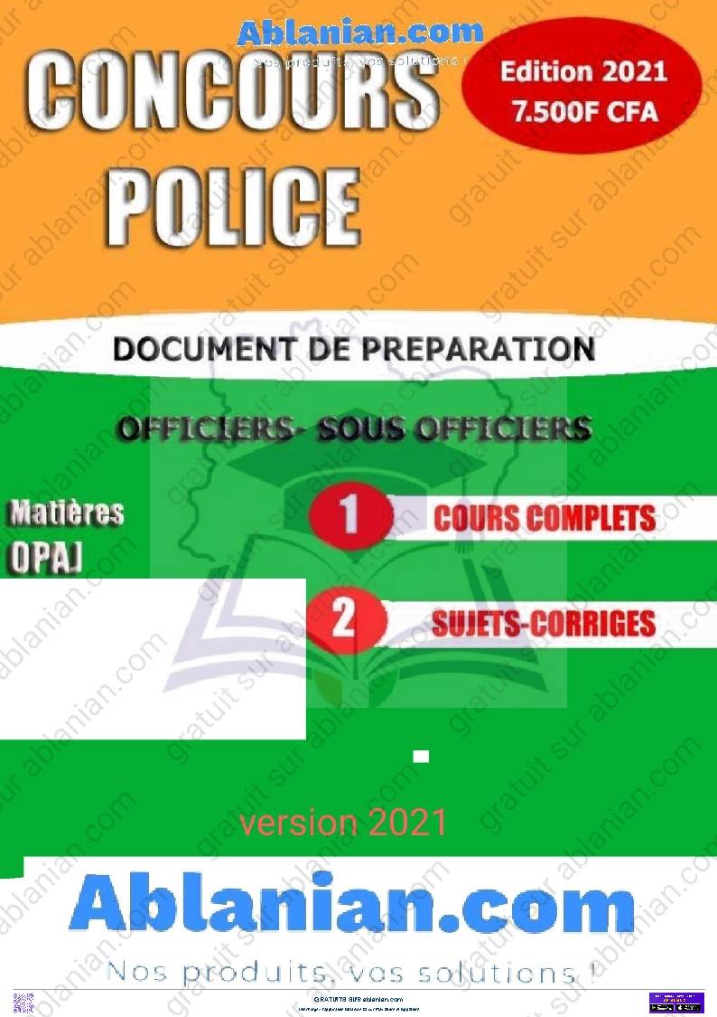 Première page : Cours Concours de Police/INFJ/concours administratifs OPAJ 2021